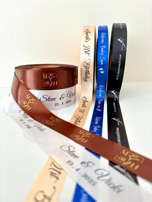 Personalised Satin Ribbons - Metallic Print
